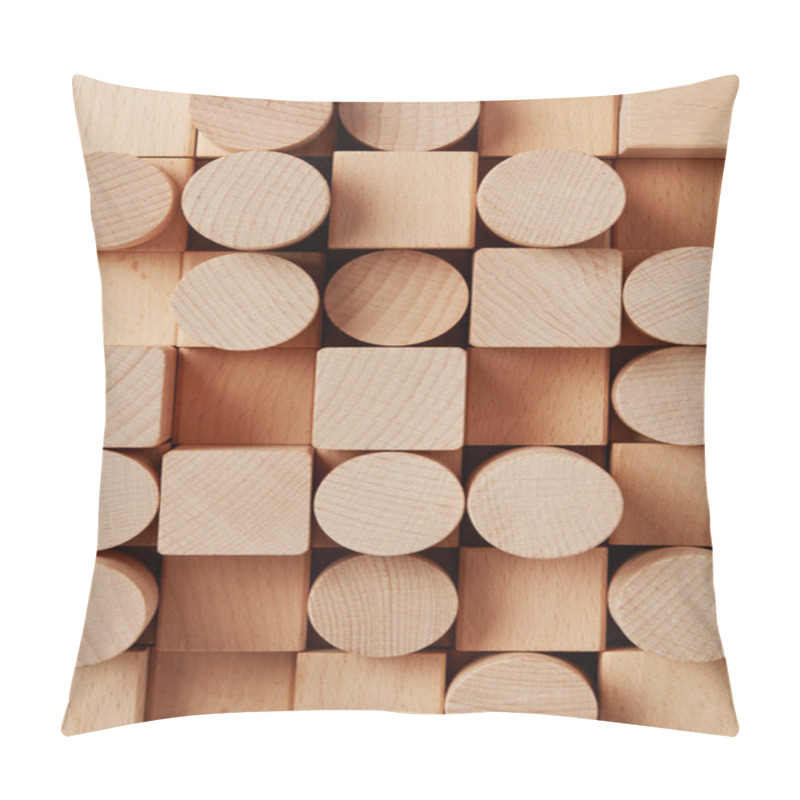 Personality  Circle And Square Wood Cubes Background Pillow Covers