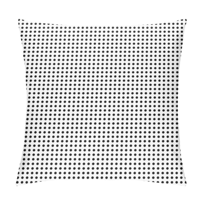 Personality  Black White Geometric Polka Dot Seamless Vector Pattern. Monochromatic Simple Halftone Background. Monochrome Decorative Dotted Wallpaper. Halftones Effect Modern Minimal Repeating Texture. Bold Medium Regular Small Tiny Light Symmetric Straight Pillow Covers