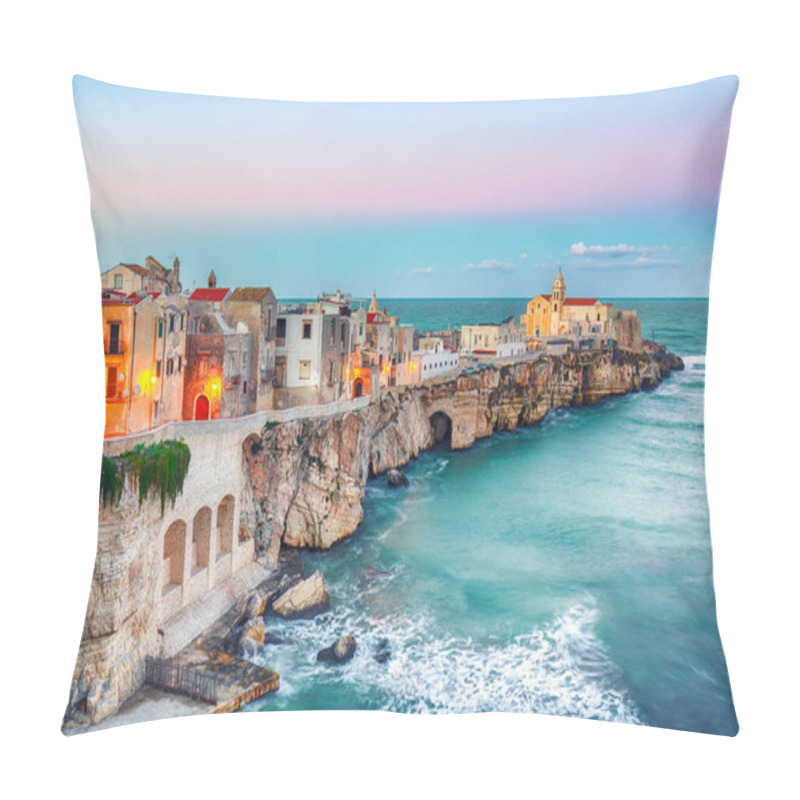 Personality  Vieste - Beautiful Coastal Town On The Rocks In Puglia Pillow Covers