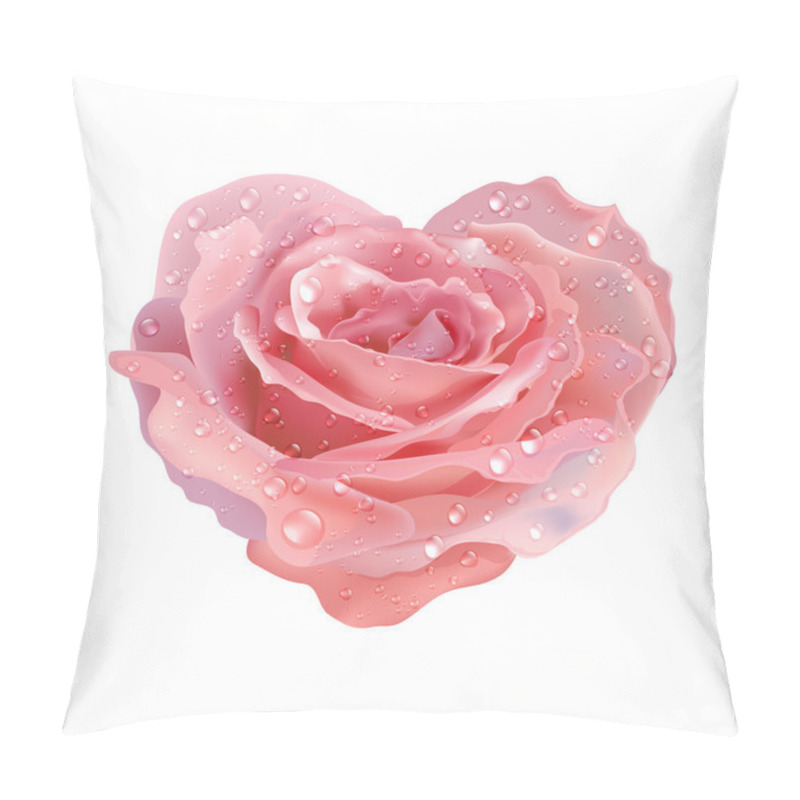 Personality  Heart-rose. Vector Object Flower On A White Background. Pillow Covers