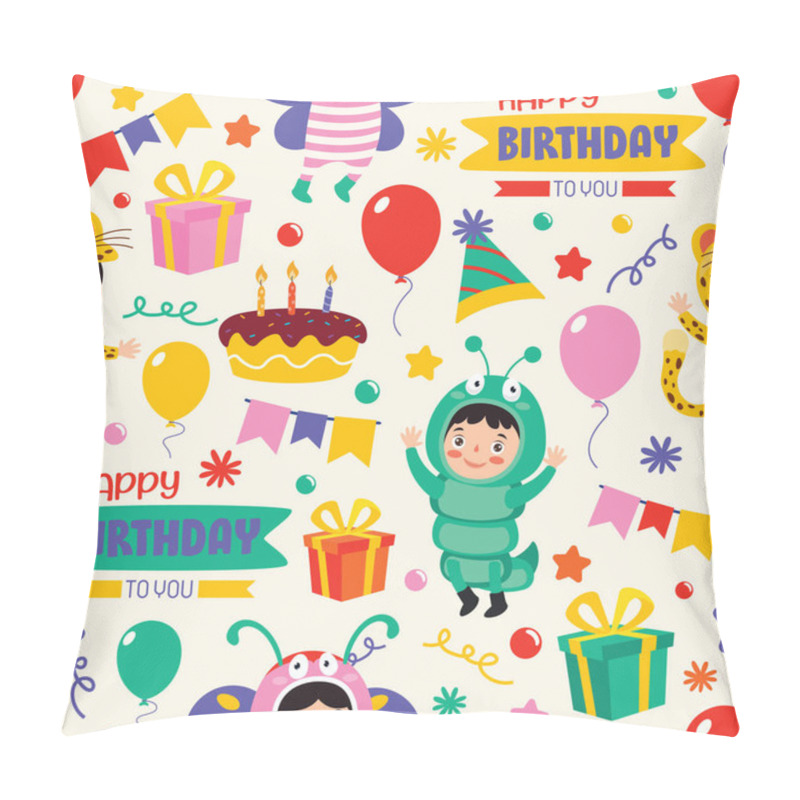 Personality  Seamless Pattern Design With  Cartoon Character Pillow Covers