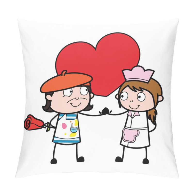 Personality  Cartoon Artist In Love Pillow Covers