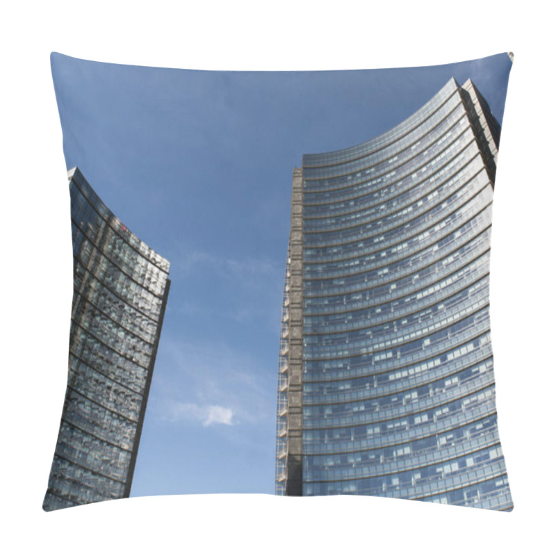 Personality  Milan, Italy: The Buildings In Gae Aulenti Square (Piazza Gae Aulenti), An Elevated Circular Square Designed By Argentine Architect Cesar Pelli In The New Porta Nuova Garibaldi District  Pillow Covers