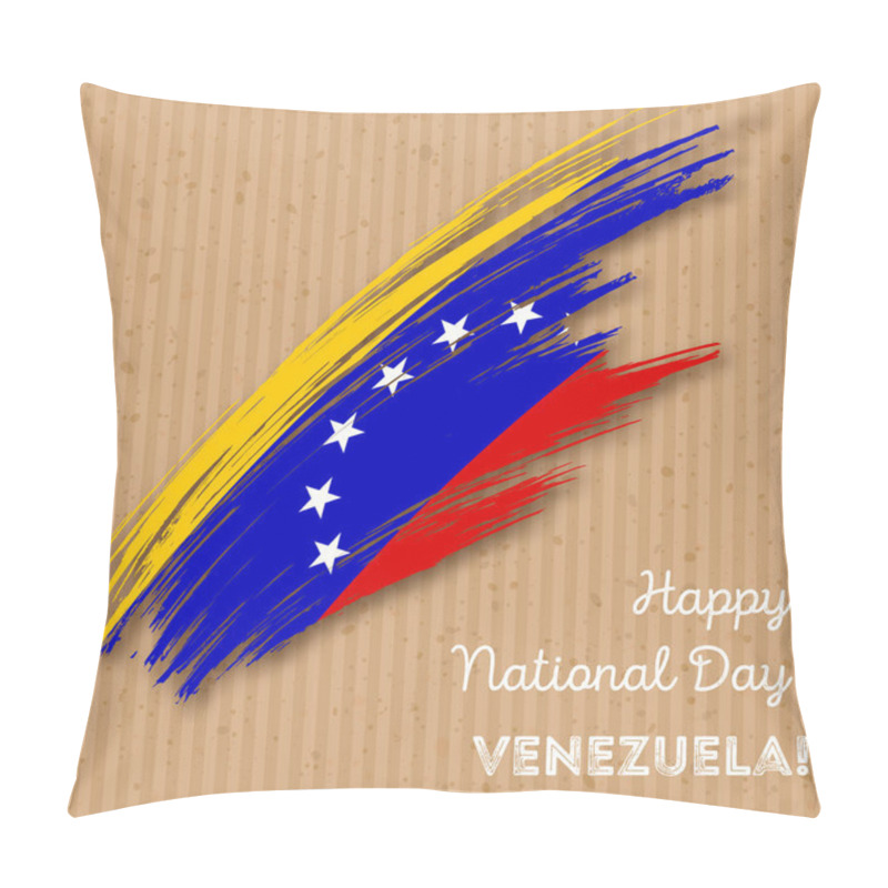 Personality  Venezuela Independence Day Patriotic Design Expressive Brush Stroke In National Flag Colors On Pillow Covers