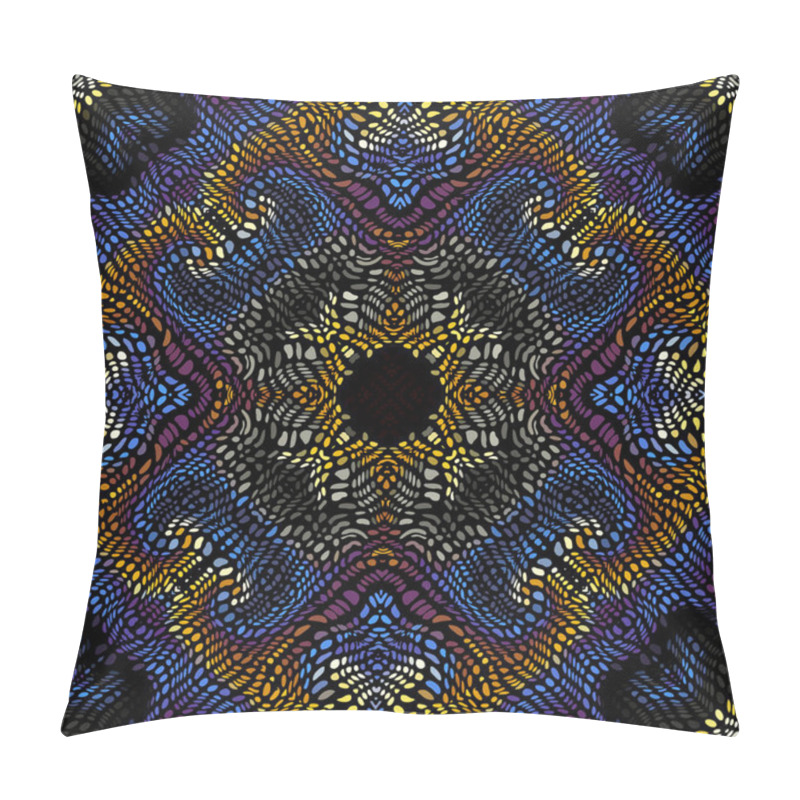 Personality  Vector Mosaic Art Pattern. Curved Mosaic Image Pillow Covers