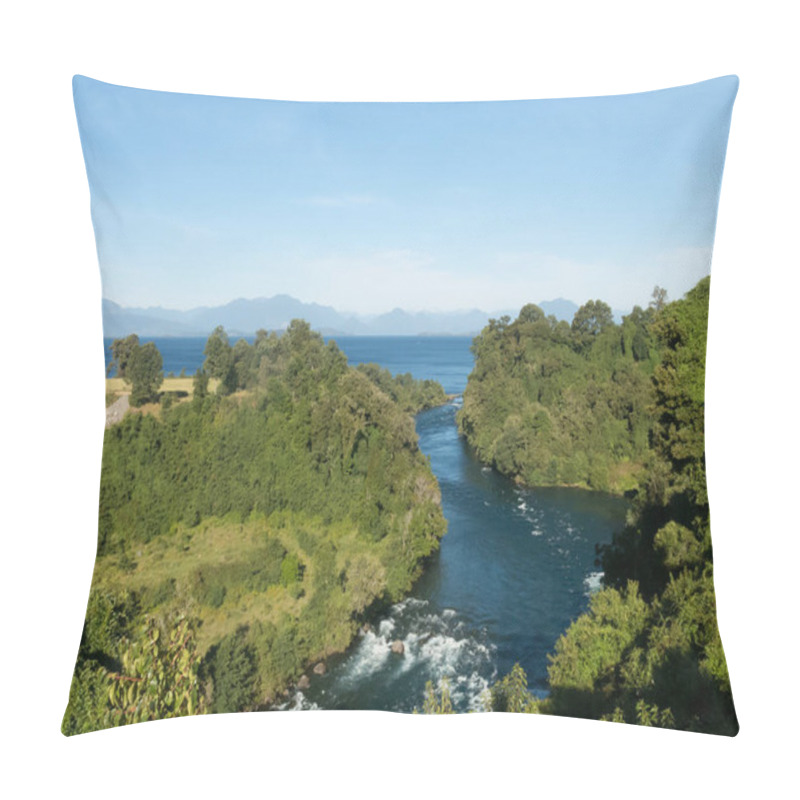 Personality  Birth Of The Rio Bueno, Leaving Lake Ranco. In The Region Of Los Pillow Covers