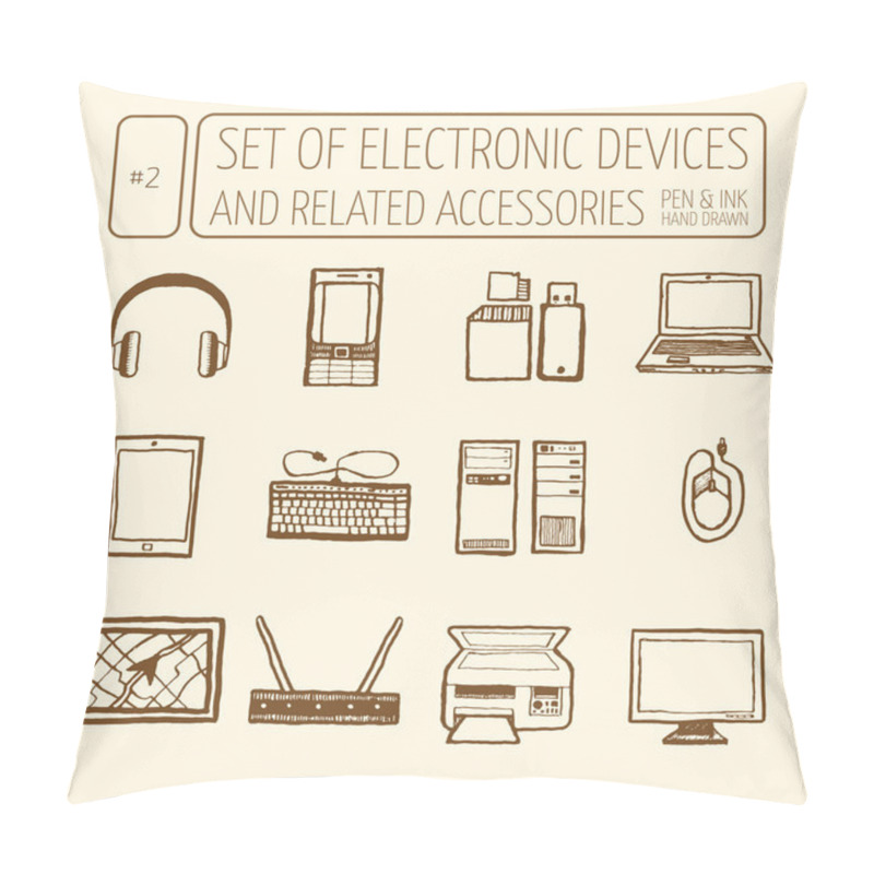 Personality  Set Of Electronic Devices Pillow Covers