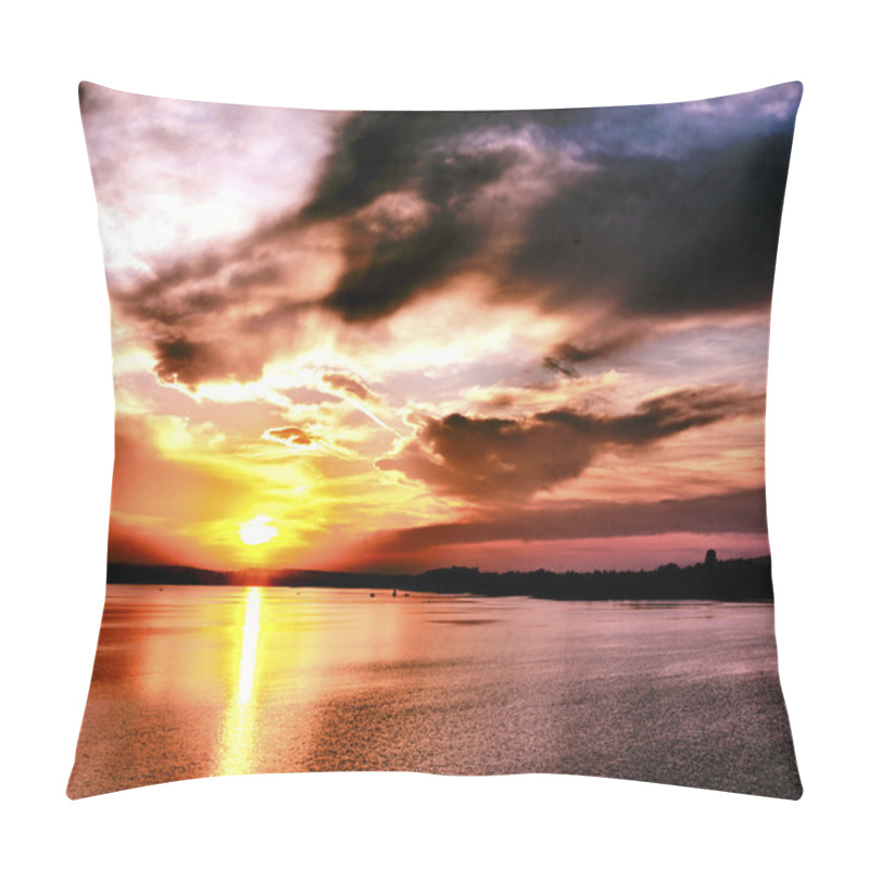 Personality  Sunset Over Lake Pillow Covers