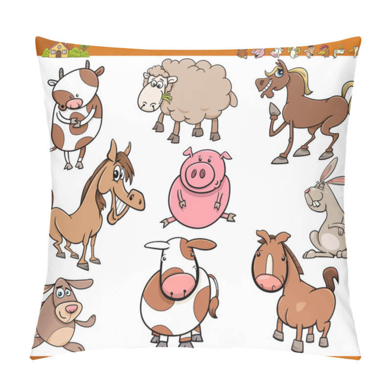 Personality  Farm Animals Set Cartoon Illustration Pillow Covers