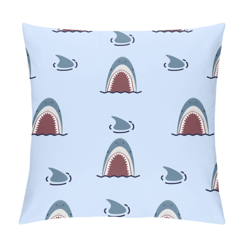 Personality  Shark  Open Mouth Seamless Pattern Pillow Covers