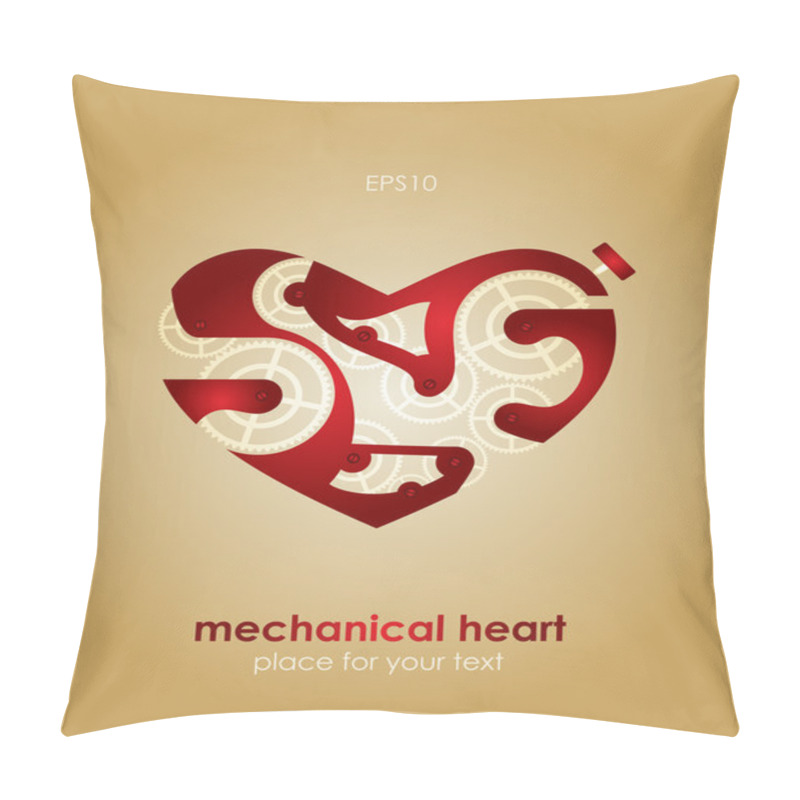 Personality  Mechanical Valentine Heart. Valentine's Day Card. Pillow Covers