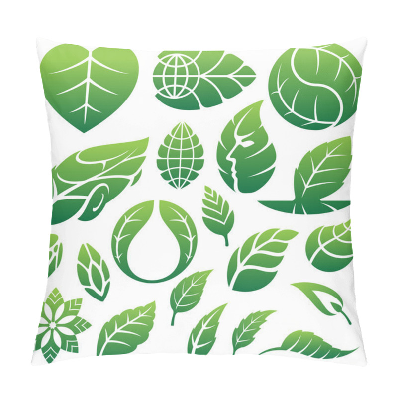 Personality  Leaf Icons Logo And Design Elements Pillow Covers