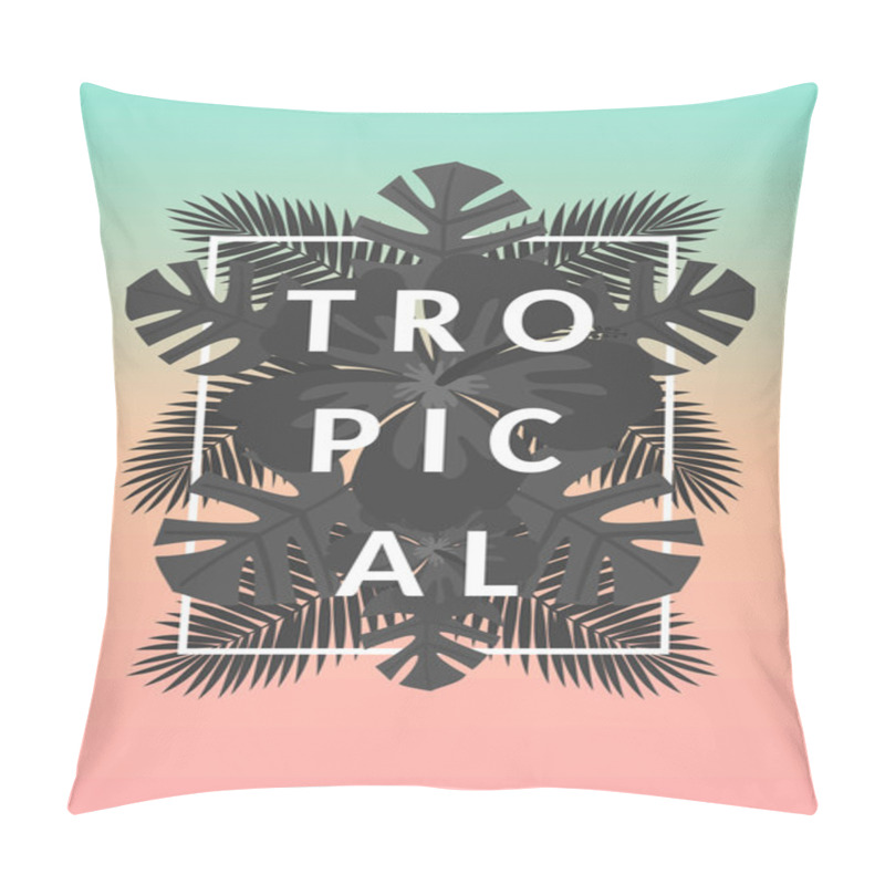 Personality  Typography And Palm Leaves Design Pillow Covers