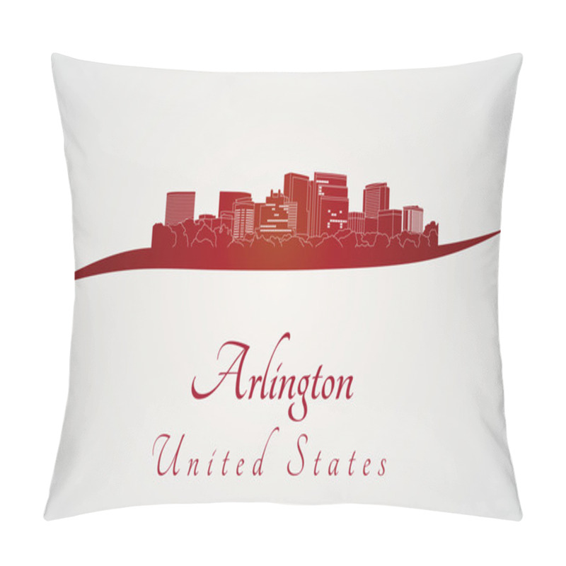 Personality  Arlington Skyline In Red Pillow Covers