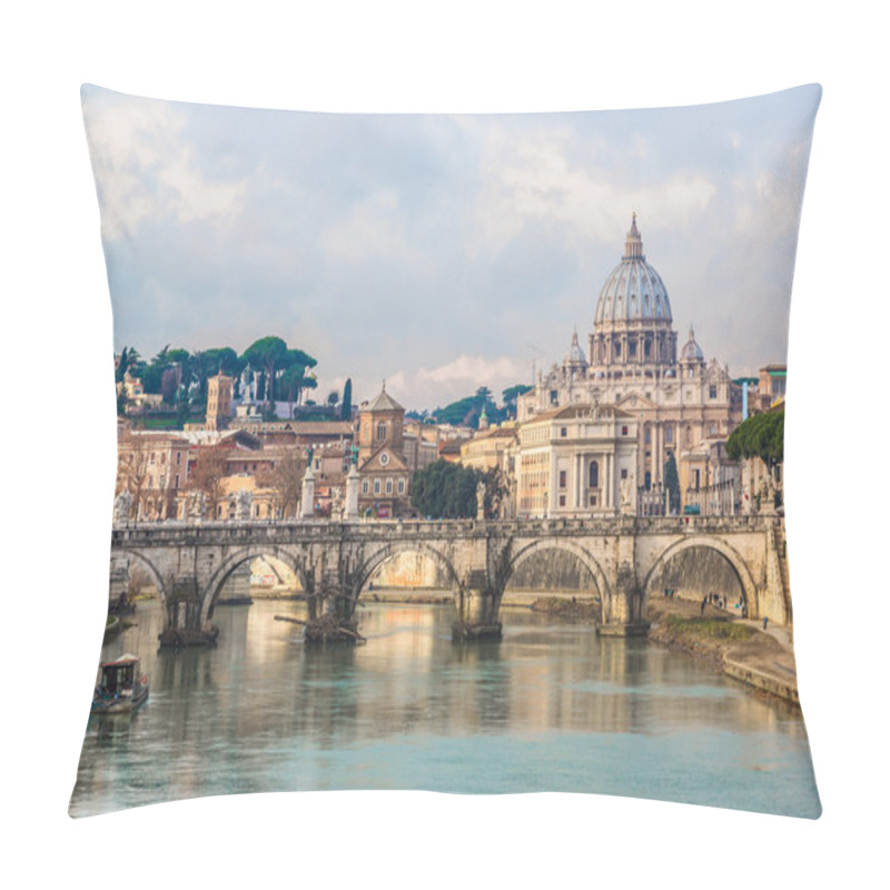 Personality  Saint Peter's Basilica And Sant'Angelo Pillow Covers