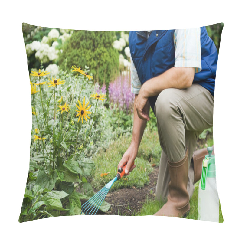 Personality  Man Working In The Garden Pillow Covers