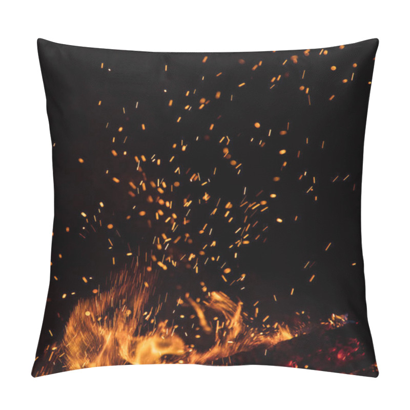 Personality  Burning Sparks Flying. Beautiful Flames Background. Pillow Covers