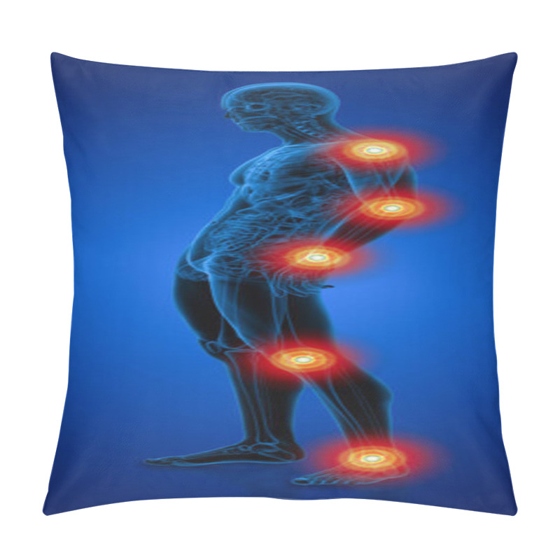 Personality  3d Render Illustration Of The Male Anatomy - Side View Pillow Covers