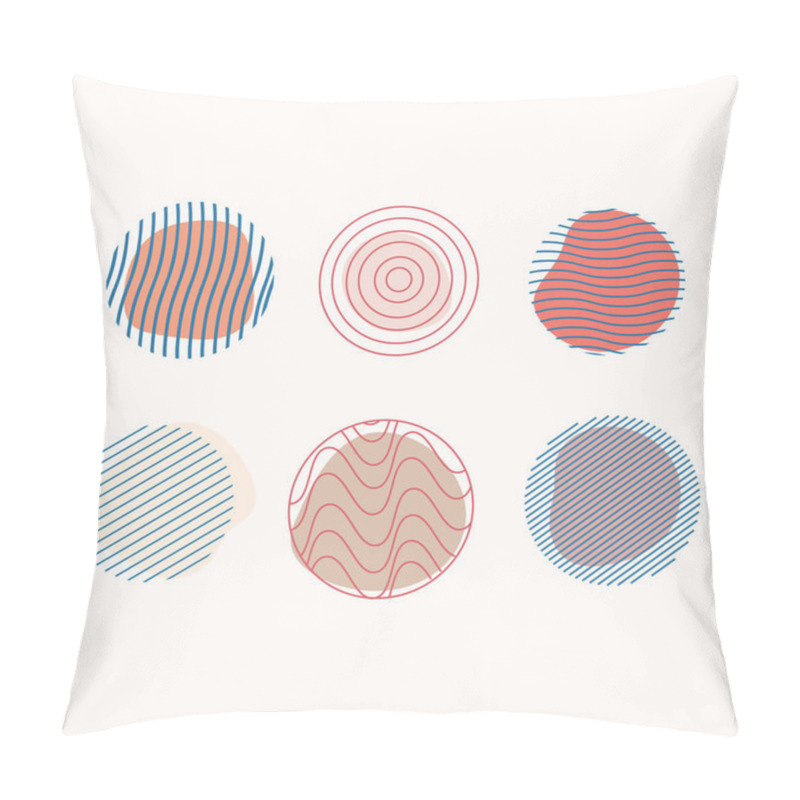 Personality  Abstract Set Of Circles And Stripes For Clipart Pillow Covers