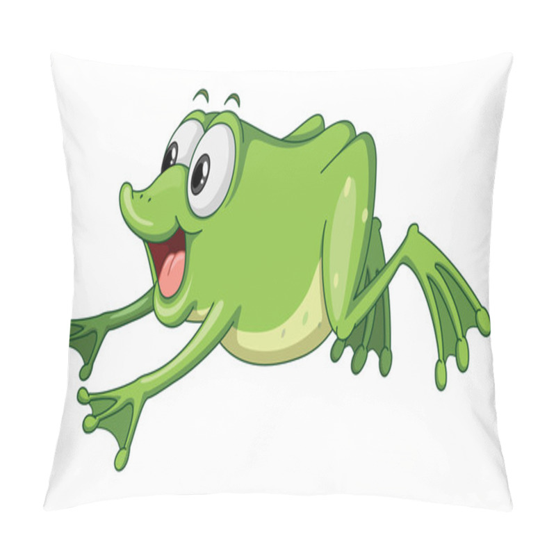 Personality  A Green Frog Jumping Pillow Covers