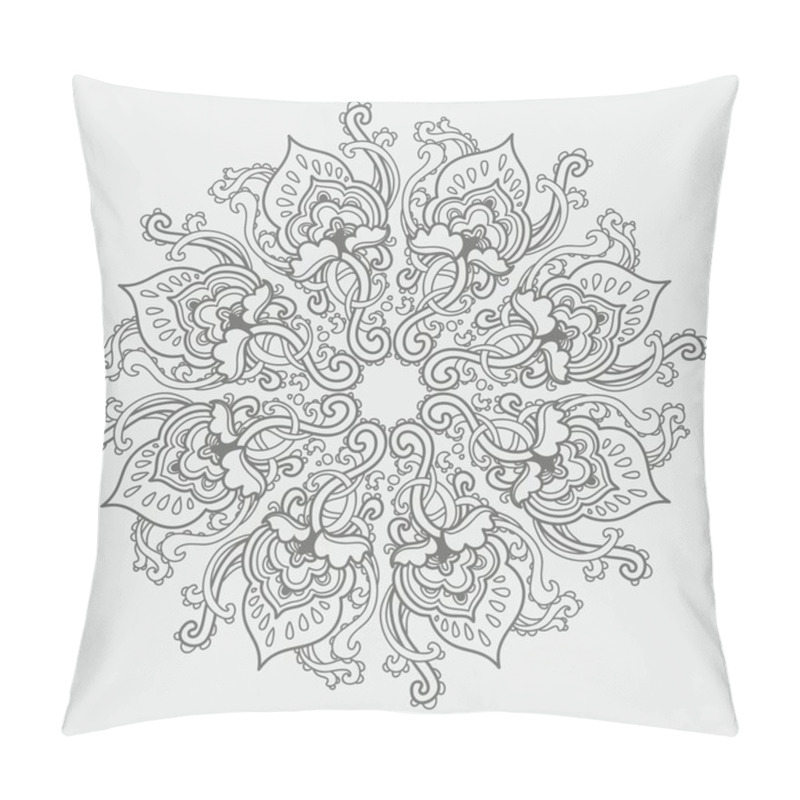 Personality  Ornamental Round Floral Lace Pattern. Kaleidoscopic Floral Pattern, Mandala Pillow Covers