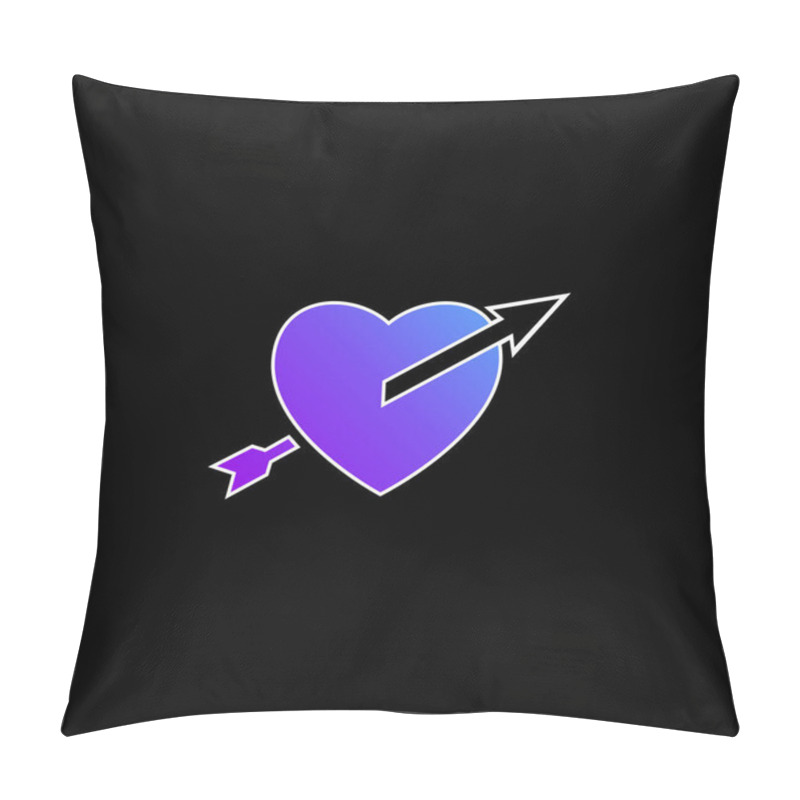 Personality  Arrow Straight To The Heart Blue Gradient Vector Icon Pillow Covers