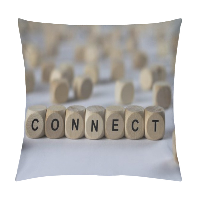 Personality  Connect   Cube With Letters, Sign With Wooden Cubes Pillow Covers