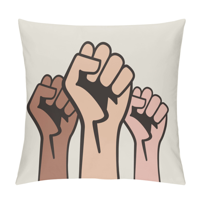 Personality  Raised Three Fists, Power To The People Pillow Covers