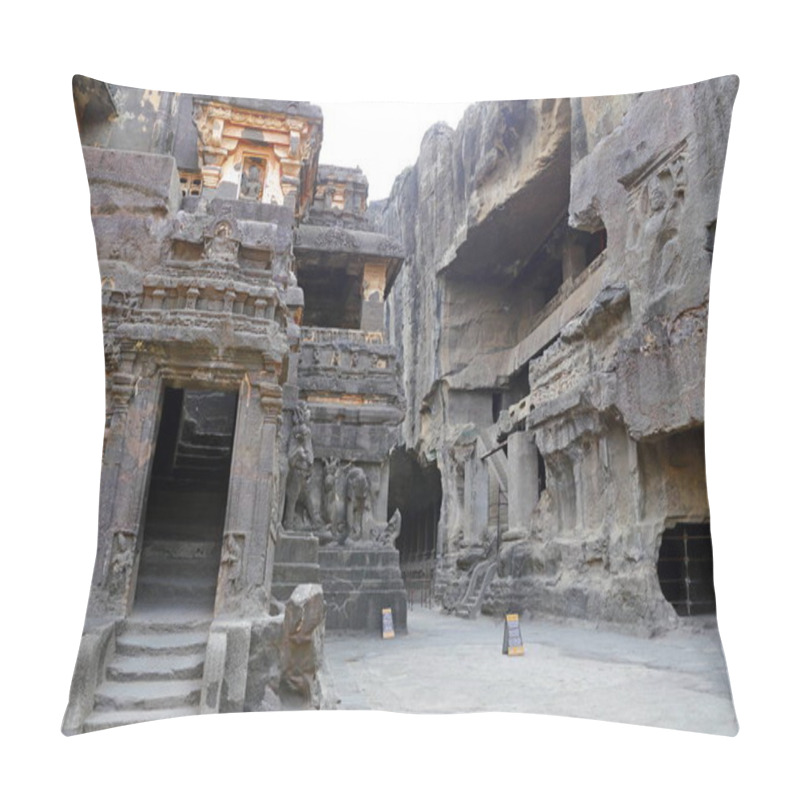 Personality  Temple Of Ellora Caves, The Rock-cut Temples, AURANGABAD, MAHARASHTRA In Central India  Pillow Covers