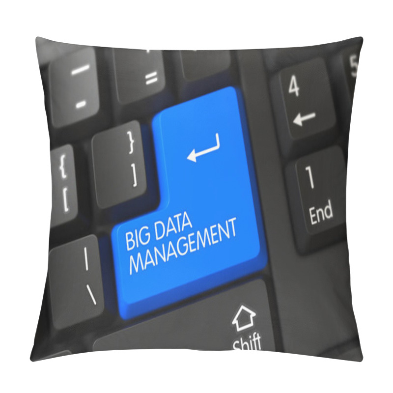 Personality  Blue Big Data Management Keypad On Keyboard. Pillow Covers