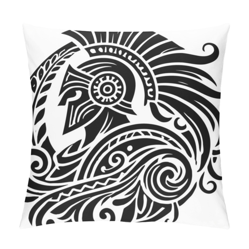 Personality  Polynesian Tribal Warrior Spirit Circular Pattern With Decorative Elements Pillow Covers