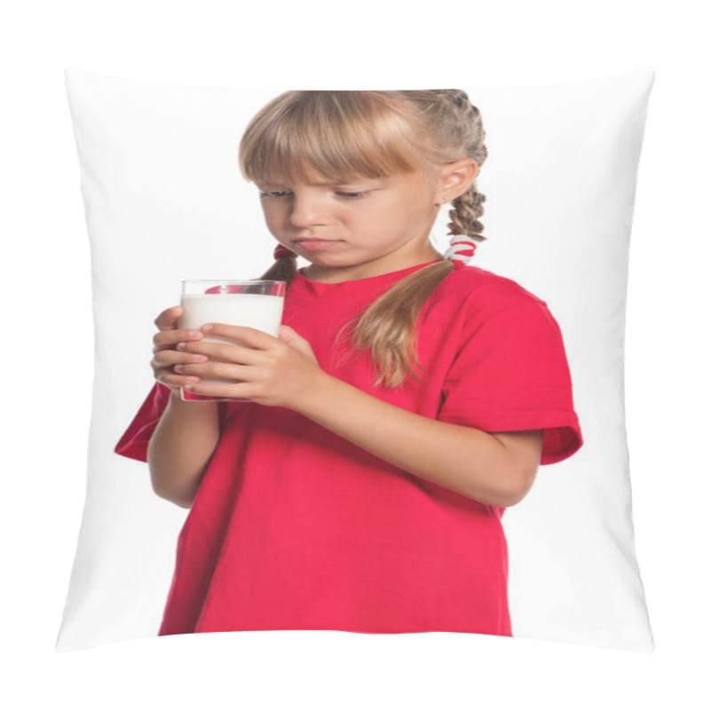 Personality  Little Girl With Glass Of Milk Pillow Covers