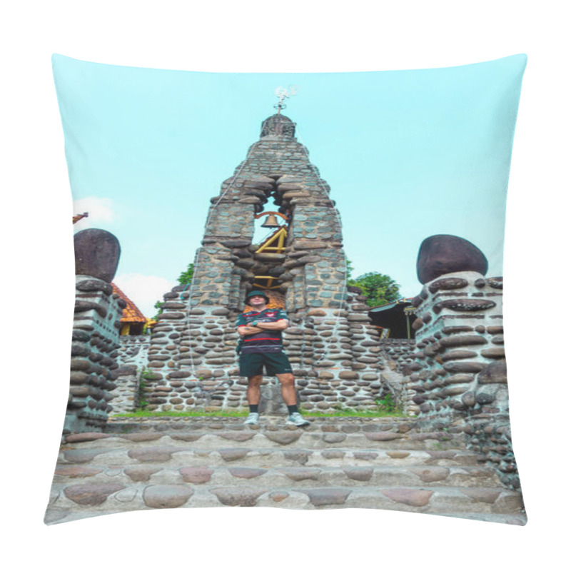 Personality  People Vacation At Poh Sarang Church. Poh Sarang Is A Church Made Of Stone. Pillow Covers