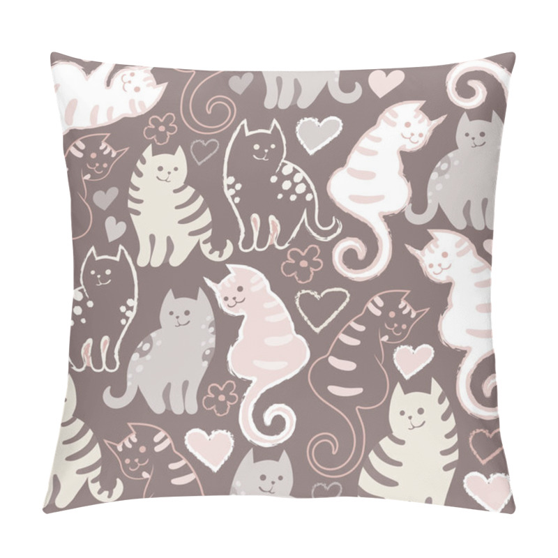 Personality  Pattern With Cute Cartoon Doodle Cats Pillow Covers