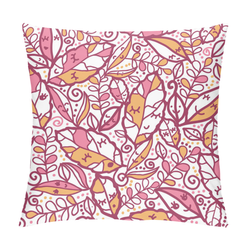 Personality  Cartoon Autumn Leaves Seamless Pattern Background Pillow Covers