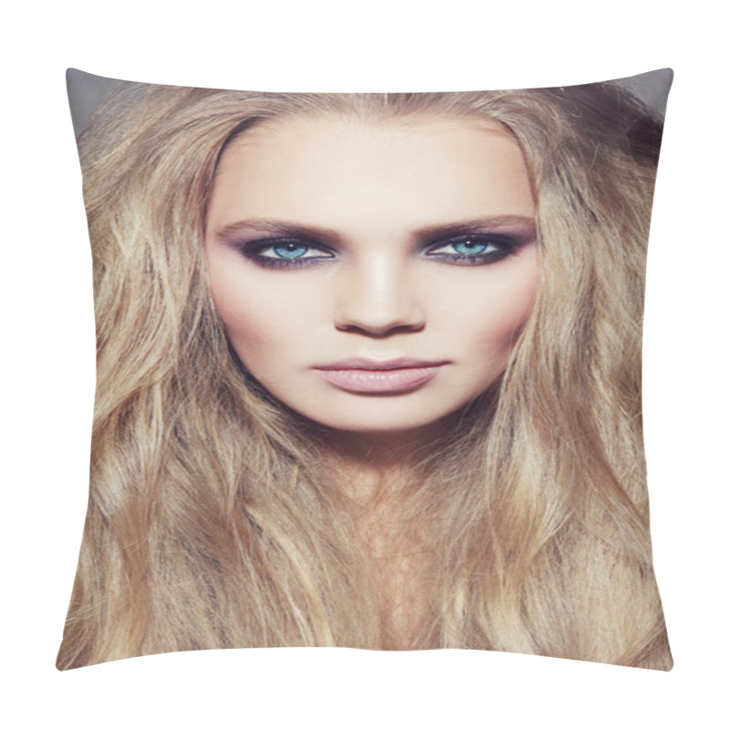 Personality  Young Beautiful Woman With Long Hair Pillow Covers