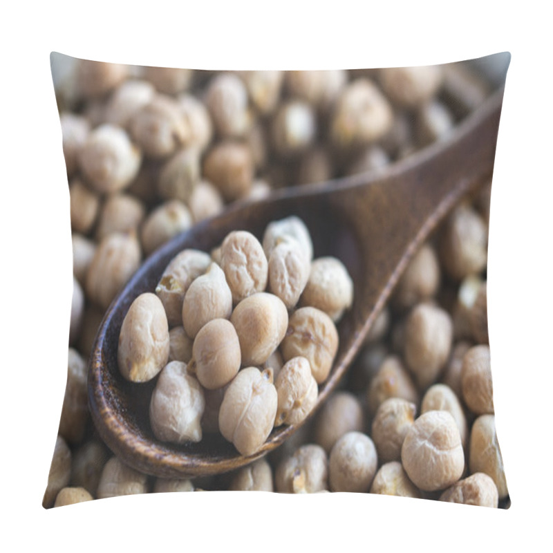 Personality  Chickpeas With A Wooden Spoon, Closeup Shot Pillow Covers