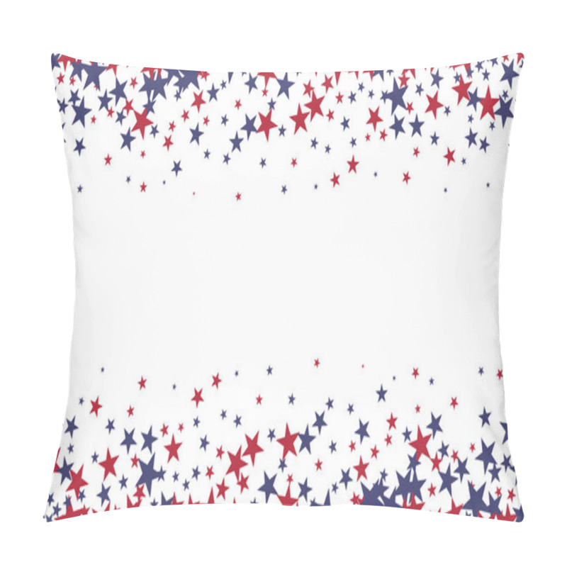 Personality  Colors Of USA Flag Background, Blue And Red Stars Falling. Red And Blue Stars Falling On White Background, Poster With American Color Symbols, Shooting Stars Confetti Pillow Covers