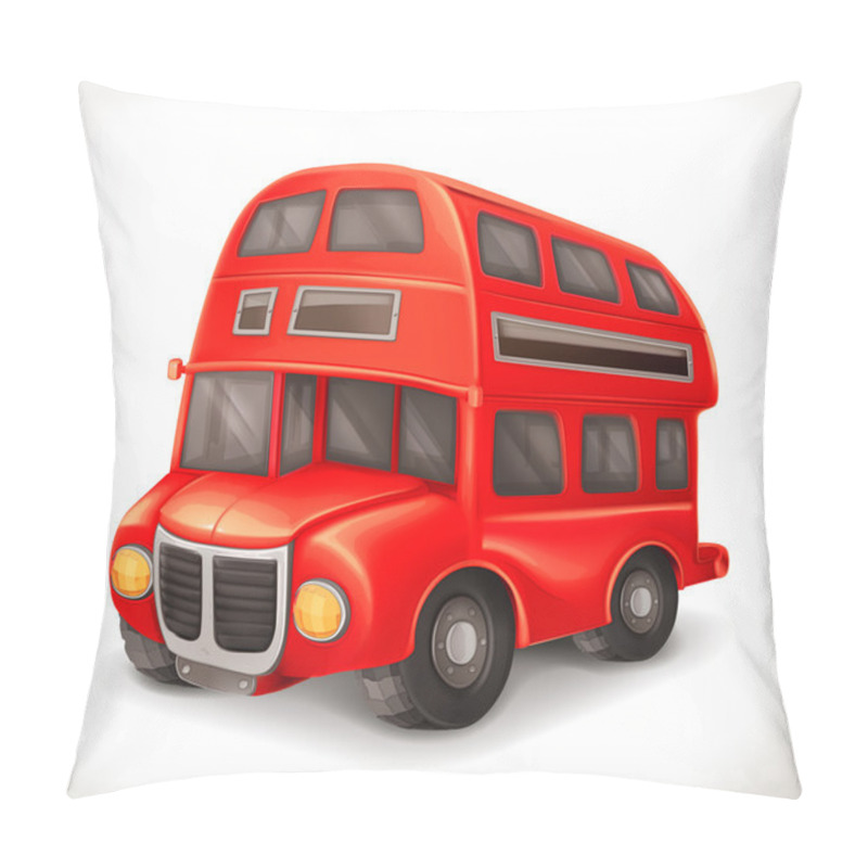 Personality  Red Double Deck Bus, Vector Illustration Pillow Covers