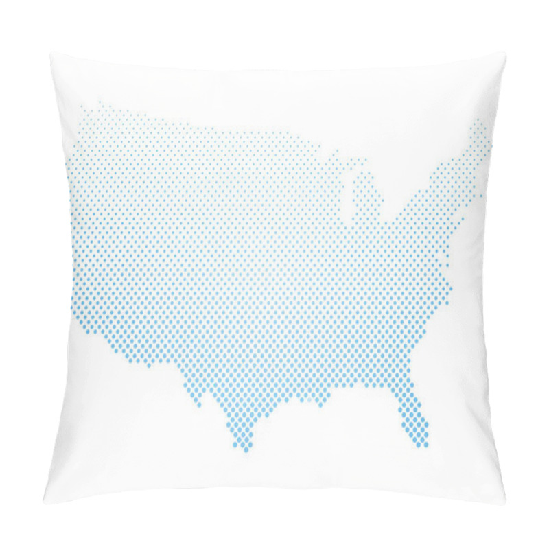 Personality  United States Of America. Dotted Halftone Map Of USA. Simple Flat Vector Illustration Pillow Covers