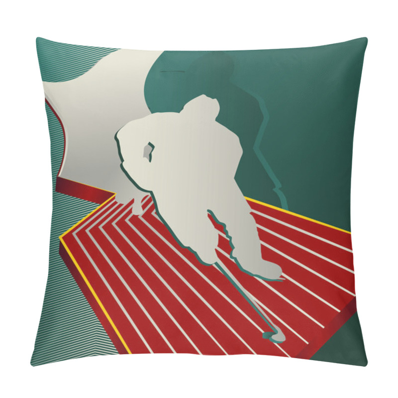 Personality  Modern Designed Sport Vector Background. Ice Hockey. Pillow Covers