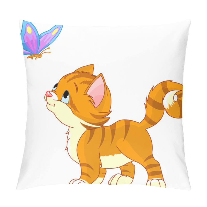 Personality  Kitten Looking To Butterfly Pillow Covers