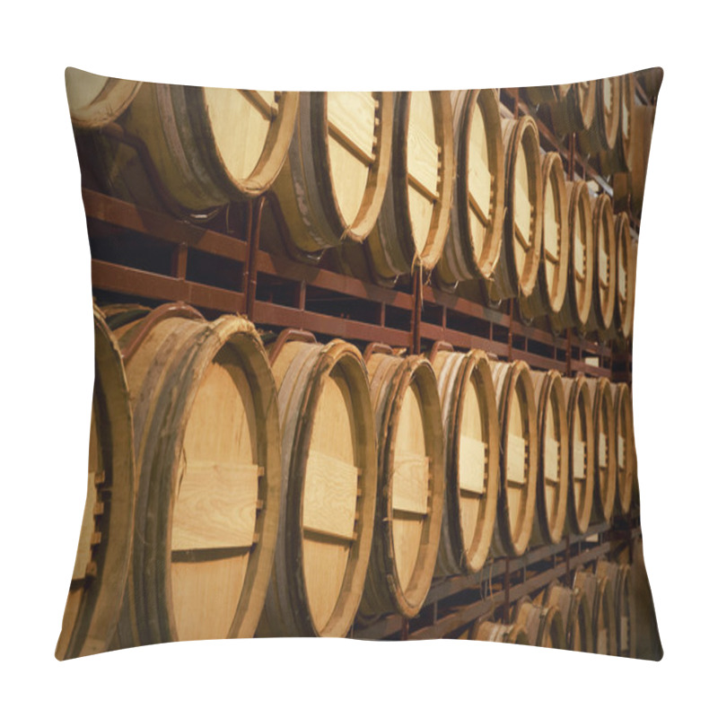 Personality  Wine Barrels In An Aging Process Pillow Covers