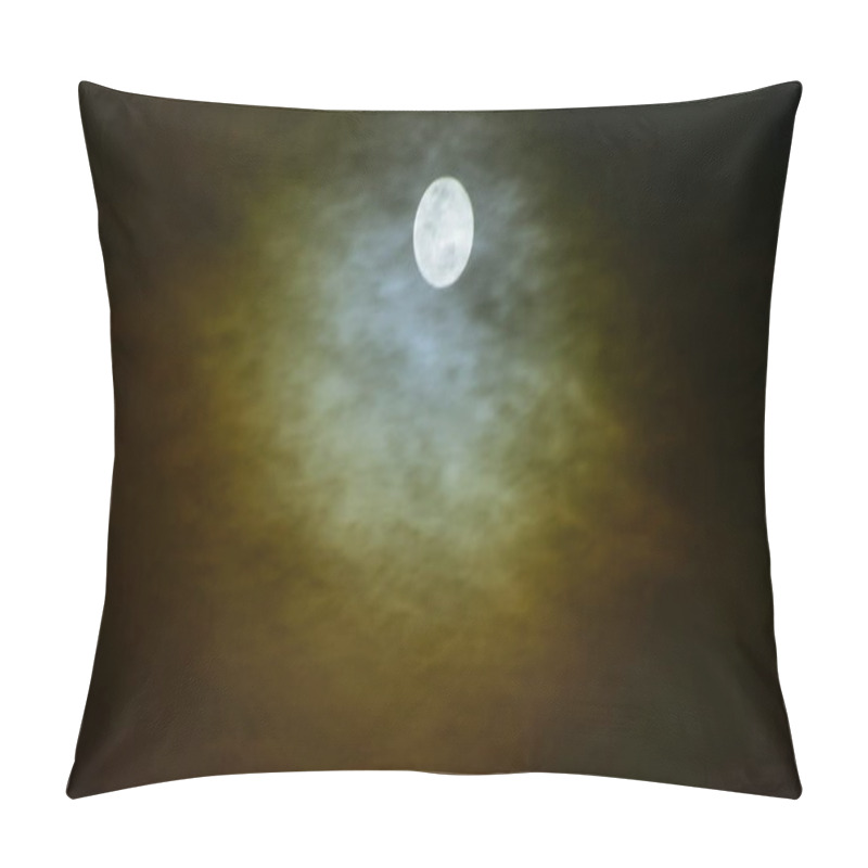 Personality  Full Moon With Clouds During Beautiful Night And Tower Of Communication Technology Network Pillow Covers