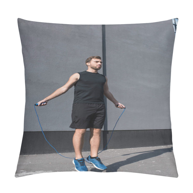 Personality  Athletic Sportsman Jumping With Rope Pillow Covers