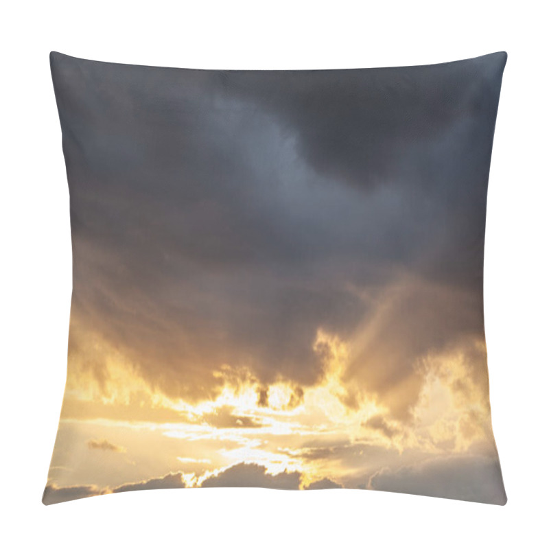 Personality  Colorful Sunset Or Sunrise In The Sky. The Sun's Rays Are Visible Through The Clouds. The Sky And Clouds Are Painted In Different Delicate Colors. Beautiful Background. Pillow Covers