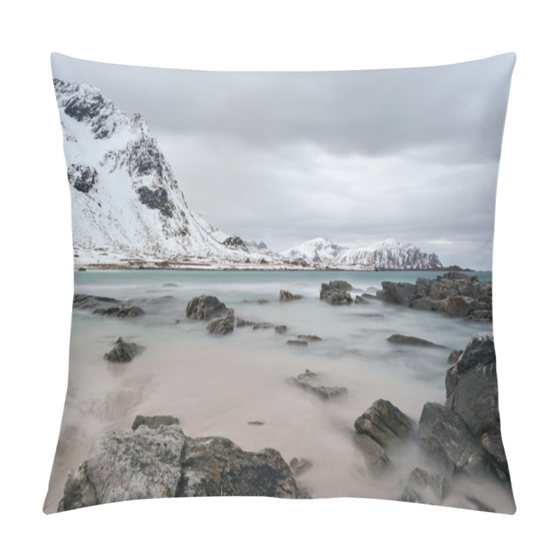 Personality  Skagsanden Beach, Lofoten Islands, Norway Pillow Covers