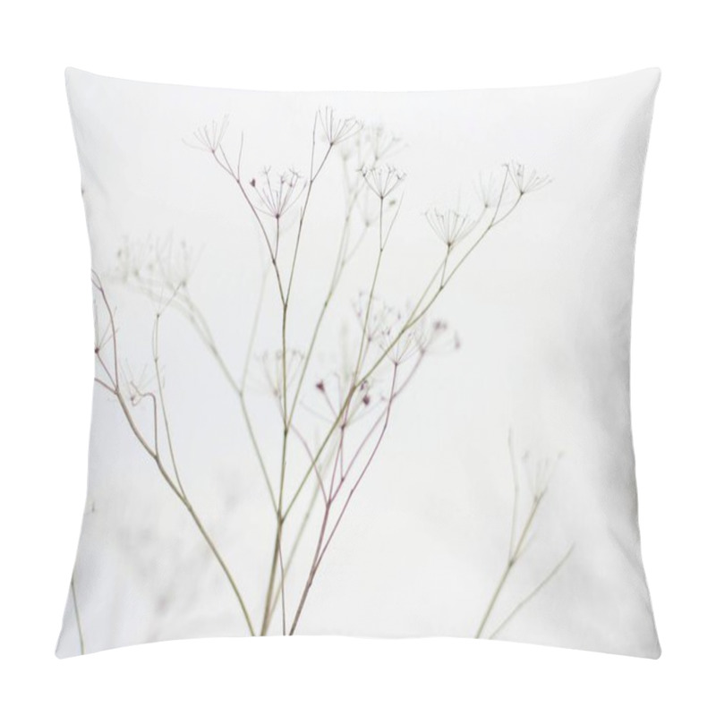 Personality  Delicate Branches Of Wildflowers Against A Soft, Cloudy Sky. Pillow Covers