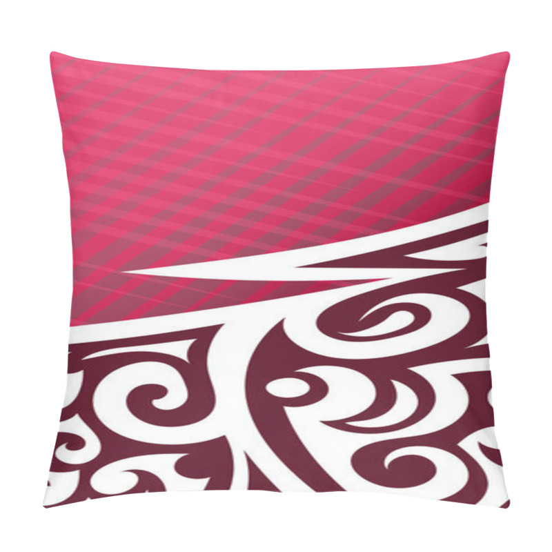 Personality  Abstract Background With Swirl Curly Ornament On Geometric Stripes Texture. Collage Of Stripes Texture With Decorative Curl Curves Shapes Ornament. Pillow Covers