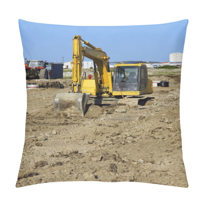 Personality  Yellow Digger And Tractor Vertical Pillow Covers